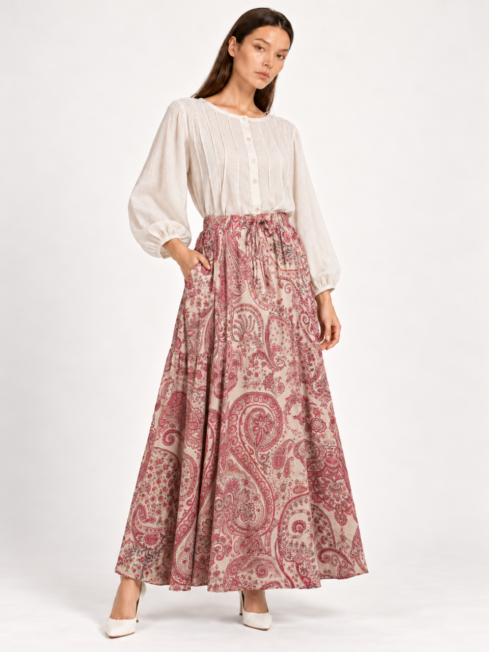 East India Company - Drew, Printed Long Skirt