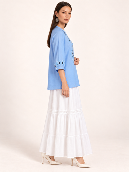East India Company - Sheena, Embroidered Tunic Blouse
