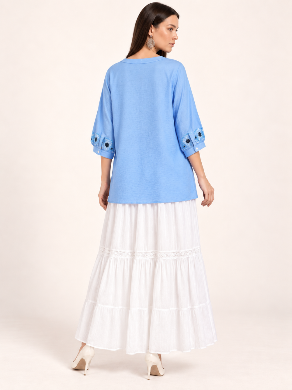 East India Company - Sheena, Embroidered Tunic Blouse