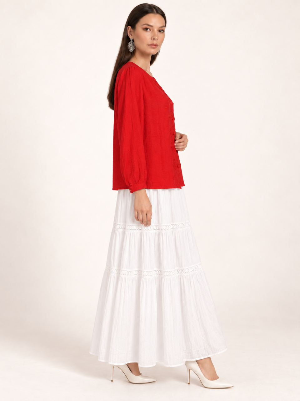 East India Company - Sheena, Embroidered Long Sleeve Blouse