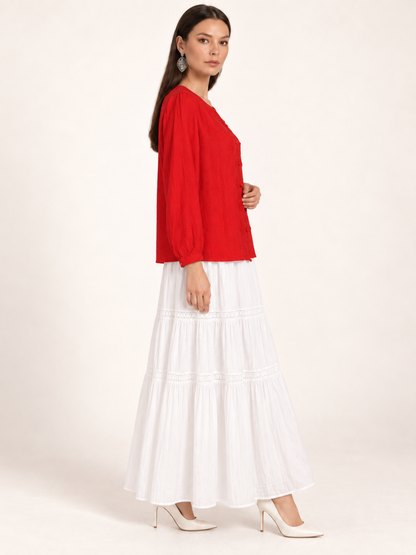 East India Company - Sheena, Embroidered Long Sleeve Blouse