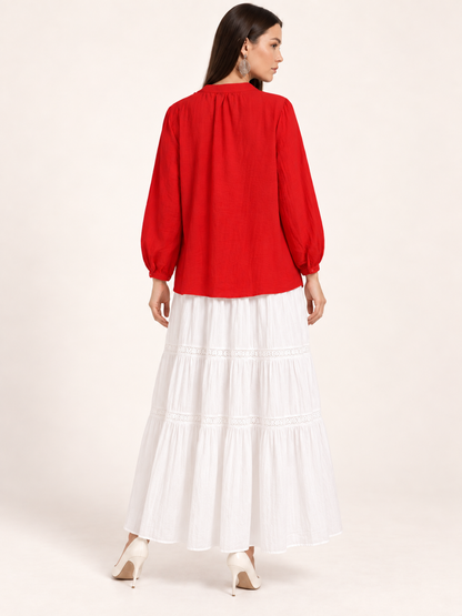 East India Company - Sheena, Embroidered Long Sleeve Blouse