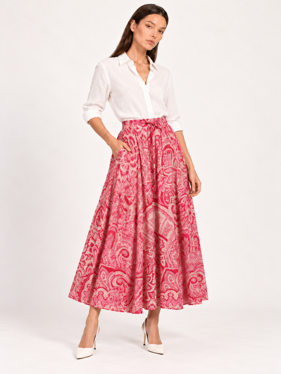 East India Company - Drew, Printed Long Skirt