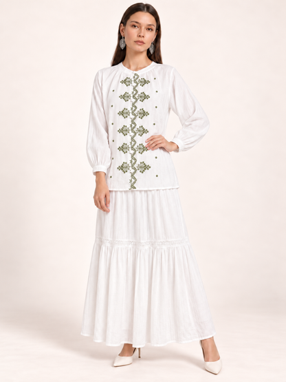 East India Company - Sheena, Embroidered Long Sleeve Blouse