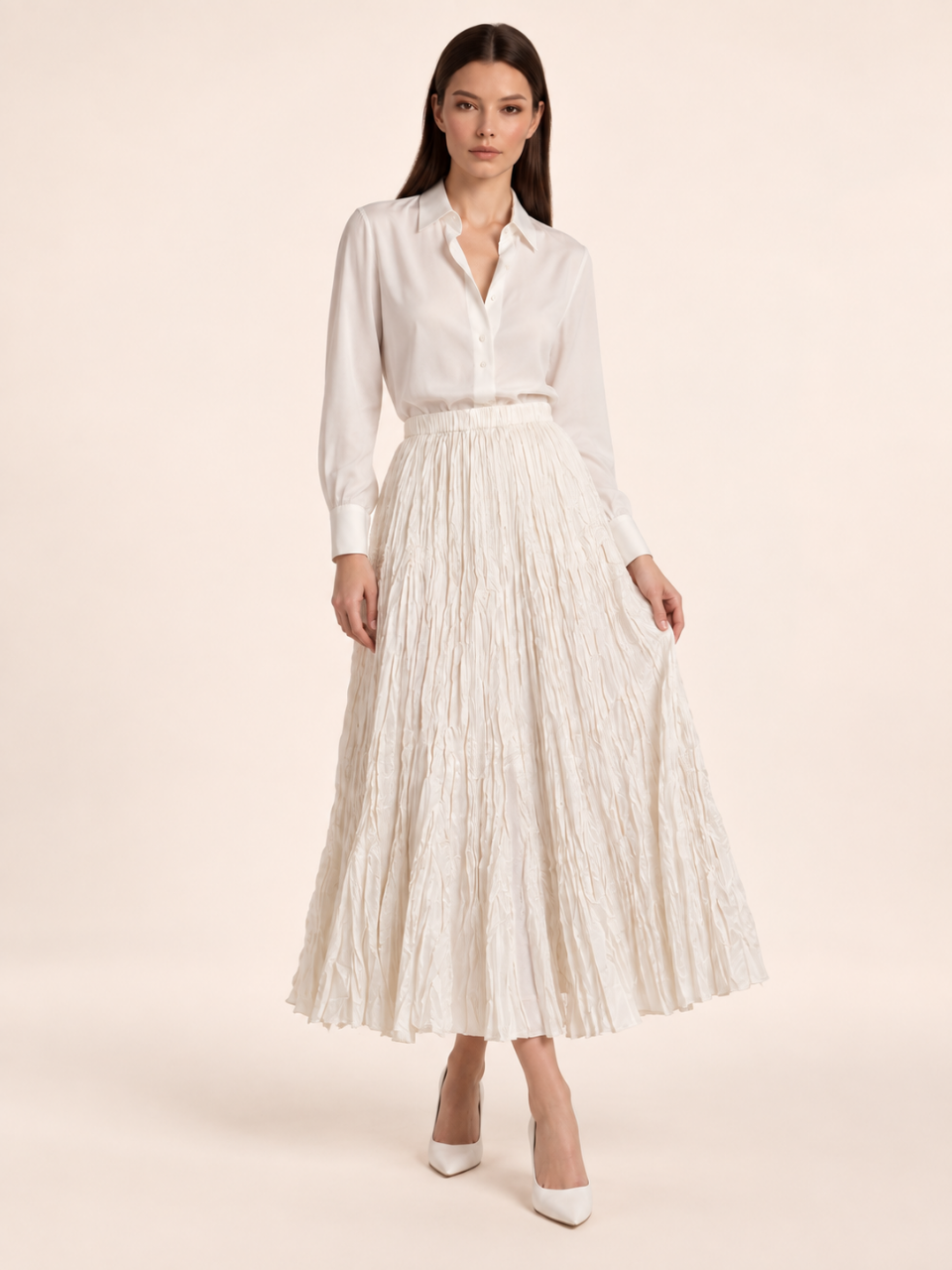 East India Company - Drew, Pleated Long Skirt