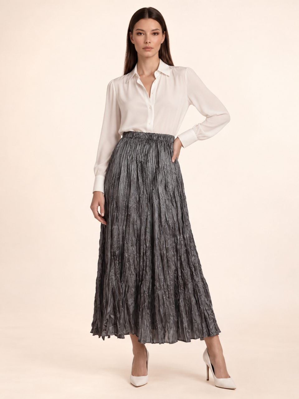 East India Company - Drew, Pleated Long Skirt