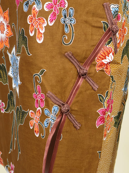 INDIE - MINI CHEONGSAM DRESS - DARK BEIGE