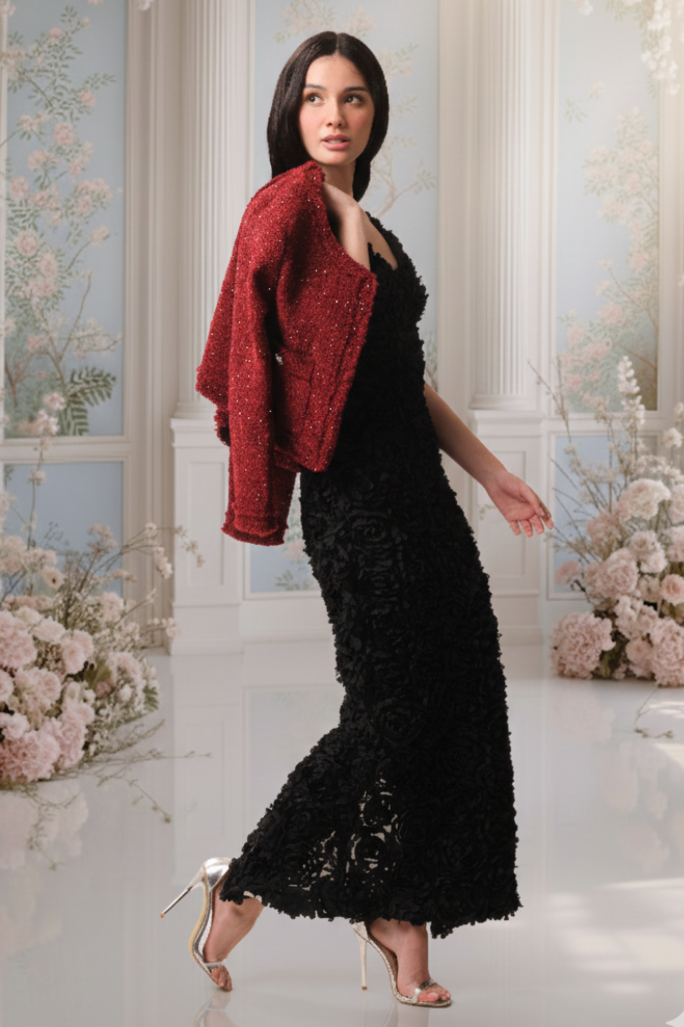 SOMERSET BAY - LONG SLEEVE JACKET - PINK & MAROON