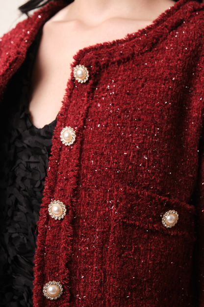 SOMERSET BAY - LONG SLEEVE JACKET - PINK & MAROON