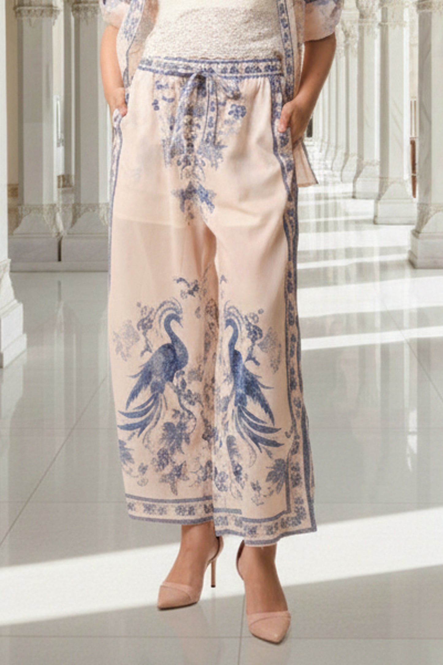 East India Company - Floral Motif Wide-Leg Pants