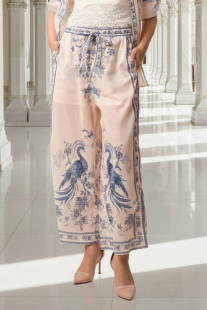 East India Company - Floral Motif Wide-Leg Pants
