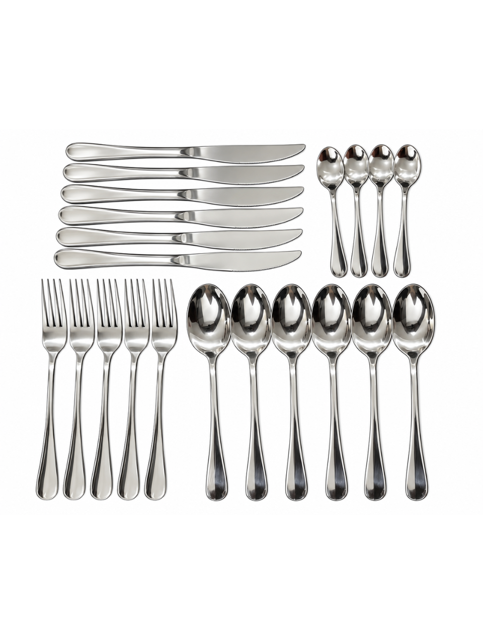 1010 Silver Rose Egg 24-Piece Cutlery Set