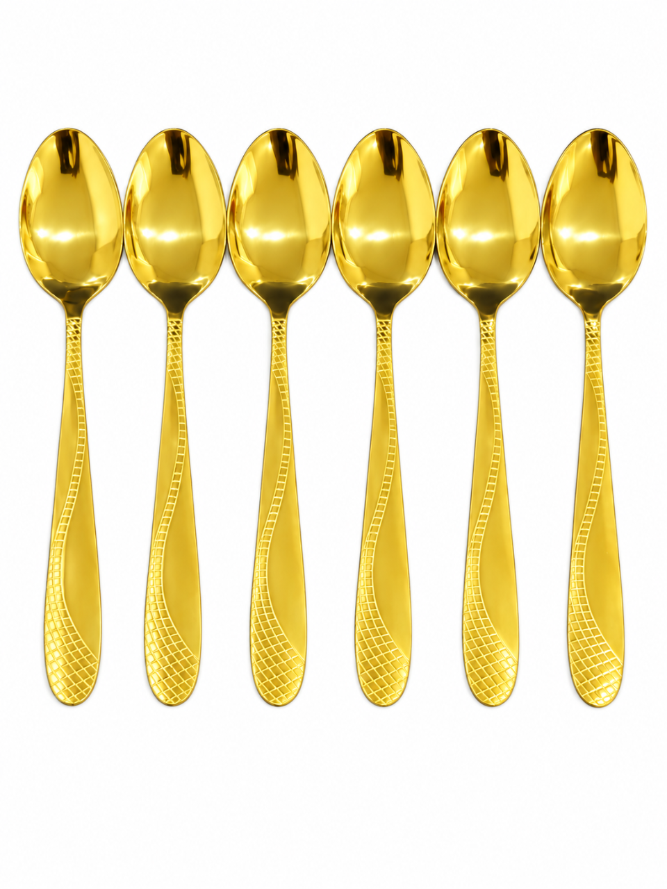 410 Flower Stem Series Spoon - Gold, 6 Pieces
