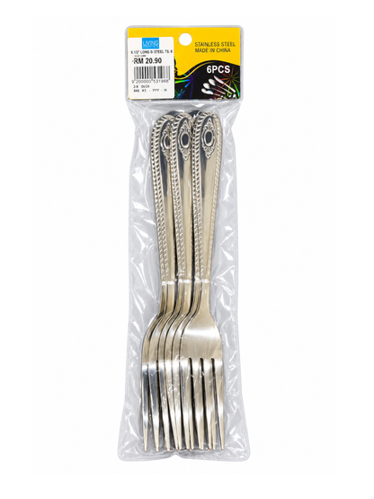 410 Flower Stem Series Fork - Silver, 6 Pieces