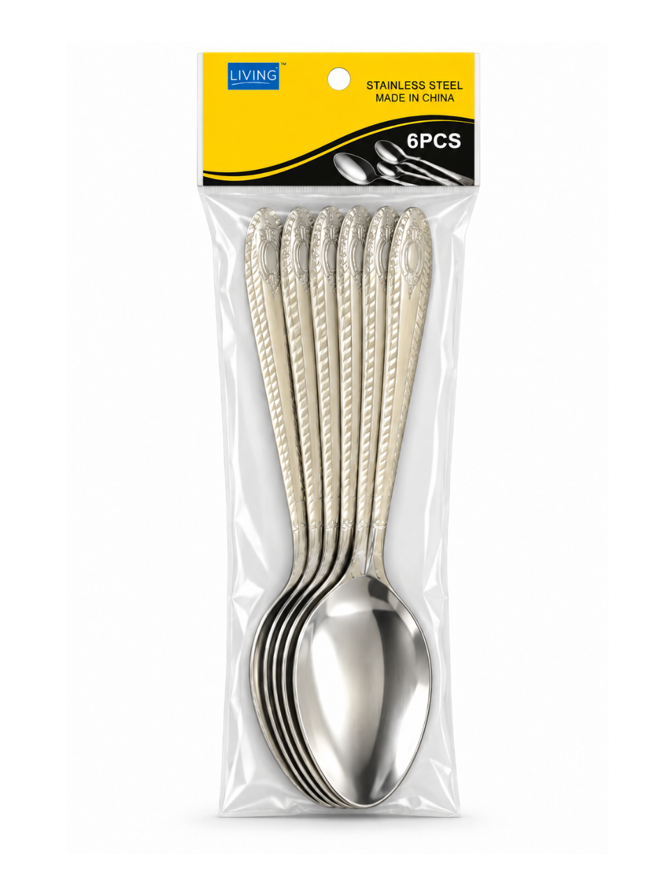 410 Flower Stem Series Spoon - Silver, 6 Pieces