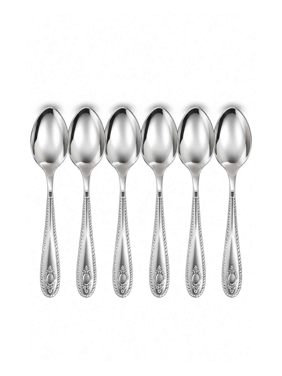 410 Flower Stem Series Spoon - Silver, 6 Pieces