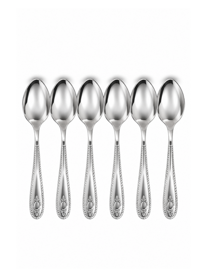 410 Flower Stem Series Spoon - Silver, 6 Pieces