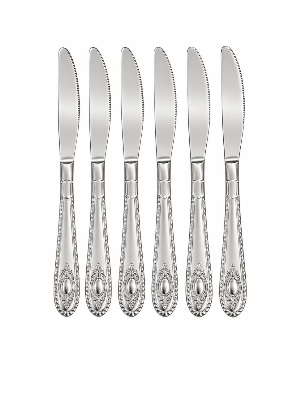 410 Flower Stem Series Knife - Silver, 6 Pieces