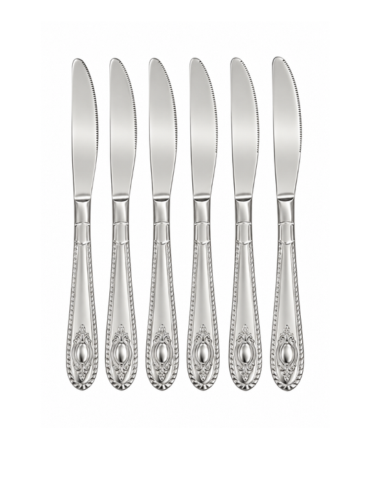 410 Flower Stem Series Knife - Silver, 6 Pieces