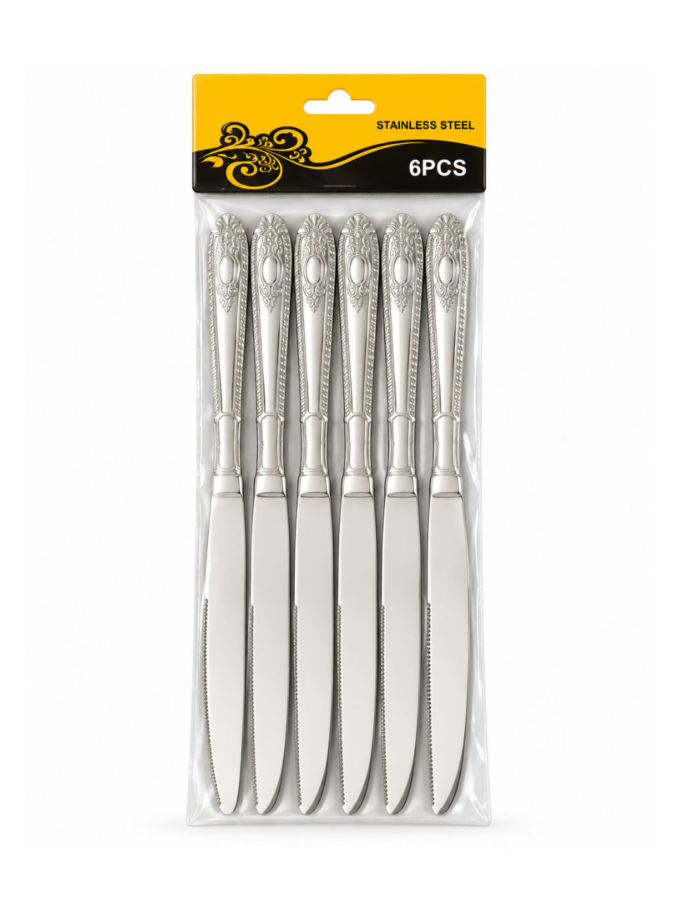 410 Flower Stem Series Knife - Silver, 6 Pieces