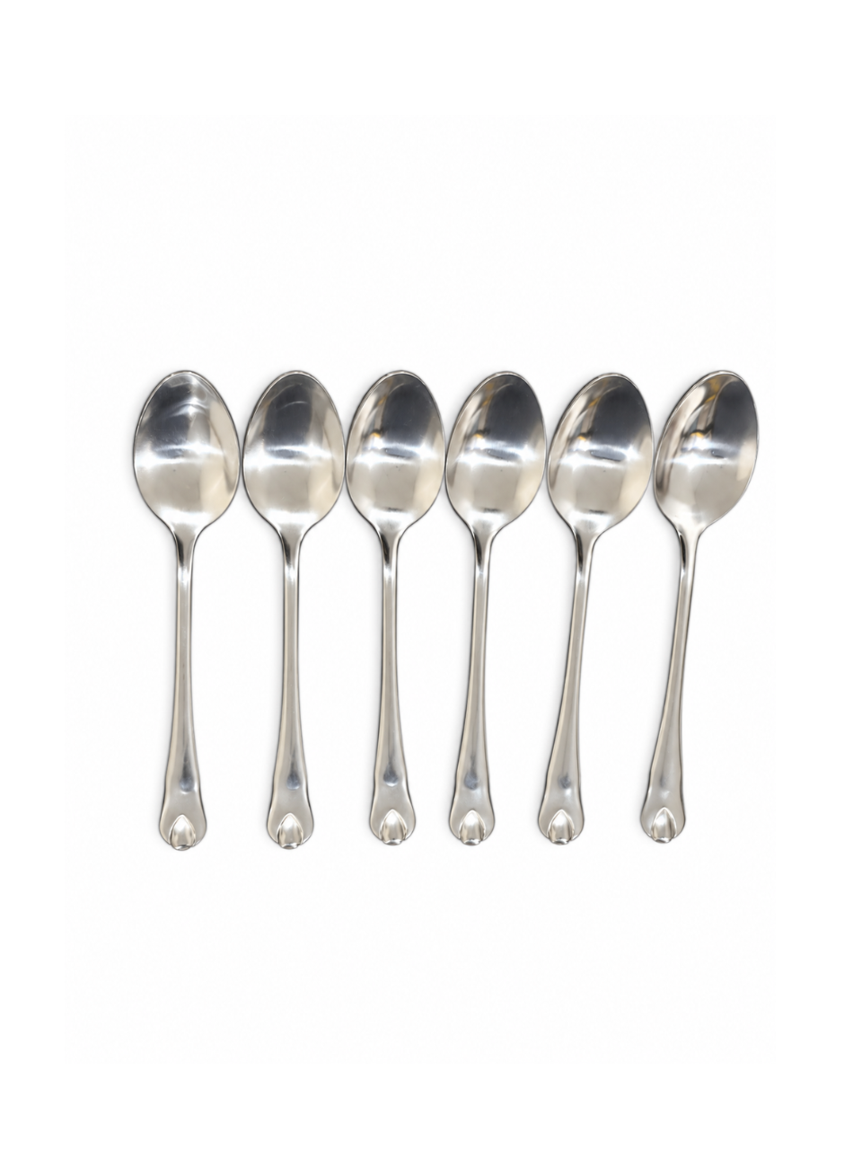 410 Flower Stem Series Tea Spoon - Silver, 6 Pieces