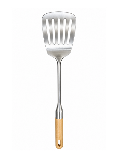 Slotted Turner Spatula with Wooden Handle - 38.5 x 7.8 cm