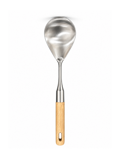 Serving Spoon with Wooden Handle - 31.7 x 8 cm
