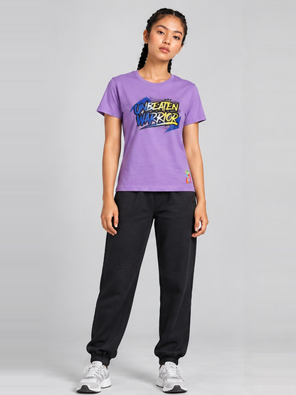 HRX Women's Violet Drift Cotton Crew Neck T-Shirt