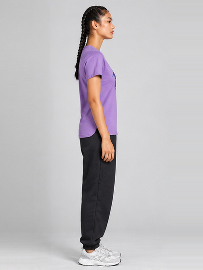 HRX Women's Violet Drift Cotton Crew Neck T-Shirt
