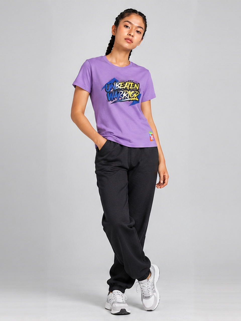 HRX Women's Violet Drift Cotton Crew Neck T-Shirt
