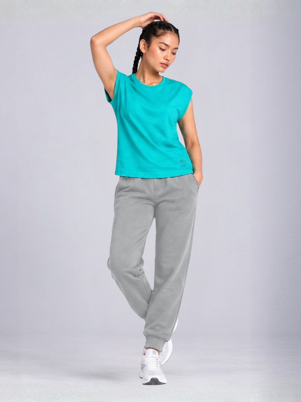 HRX Women's Azure Day Cotton Crew Neck T-Shirt