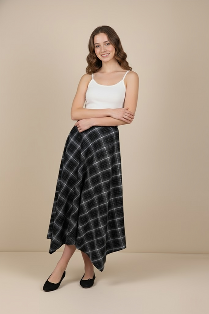 East India Company - Alma Checkered Long Skirt