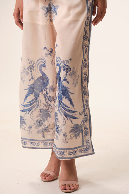 East India Company - Floral Motif Wide-Leg Pants