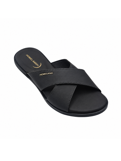 Angel & Kelly - Black Crossover Flat Slides