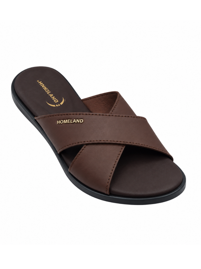 Angel & Kelly - Brown Crossover Flat Slides