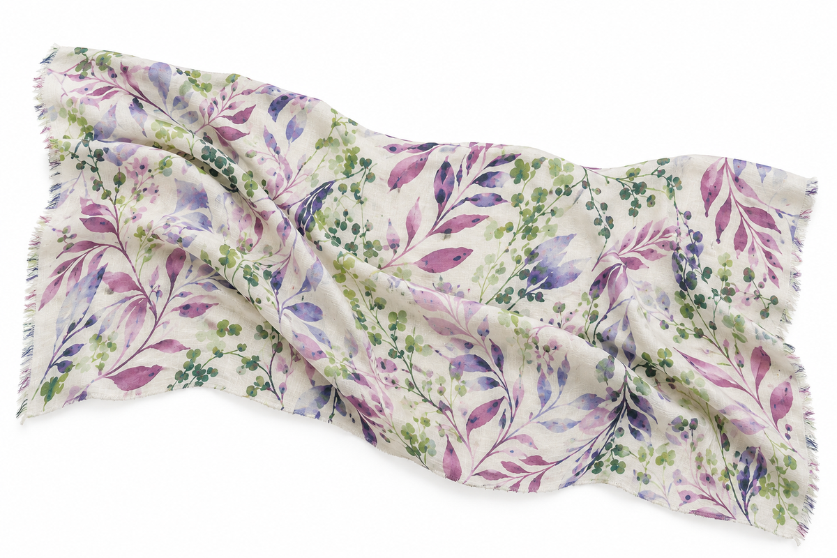 SOMERSET BAY - Watercolor Leaf Print Scarf