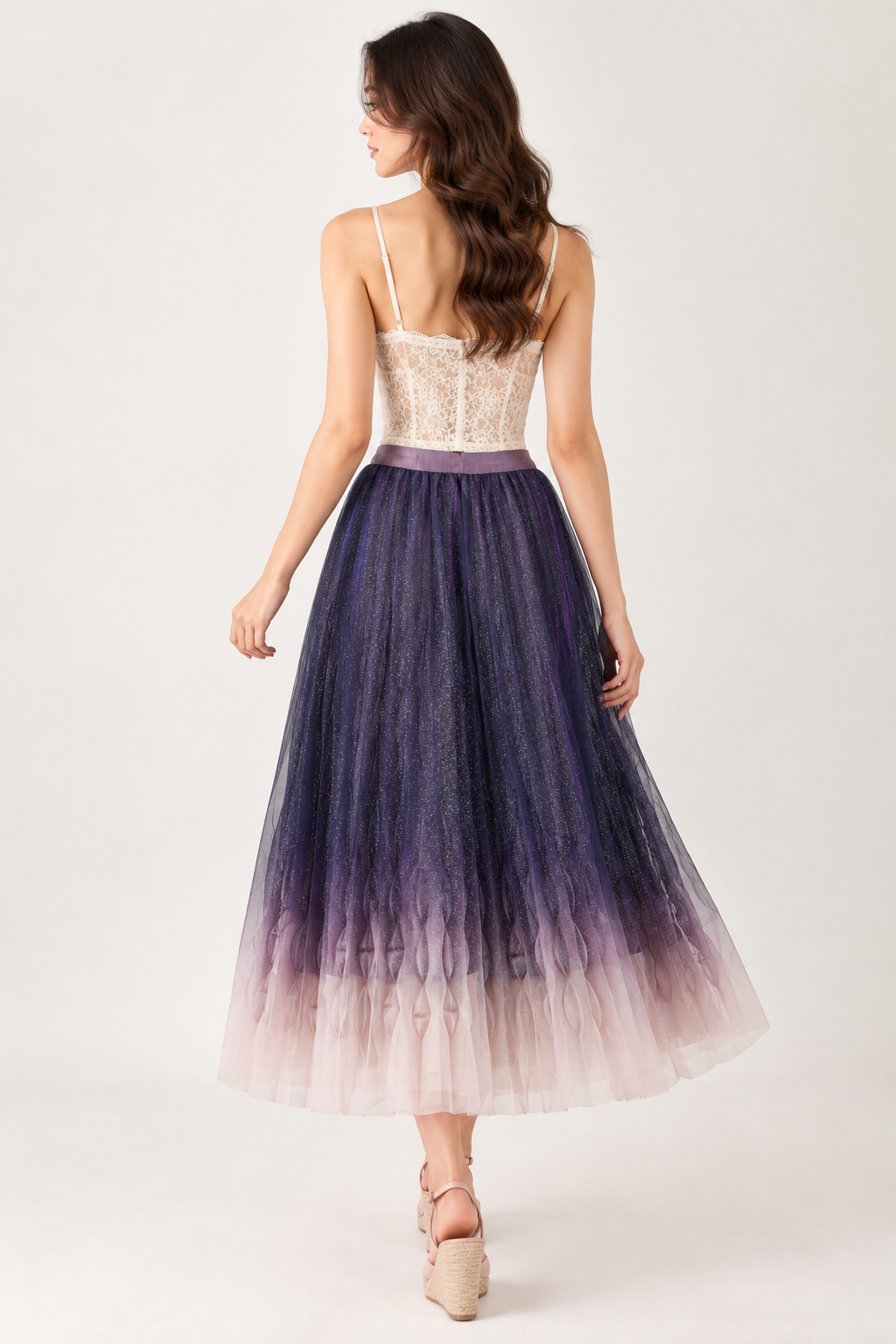 SOMERSET BAY - Amethyst Ombré Tulle Maxi Skirt
