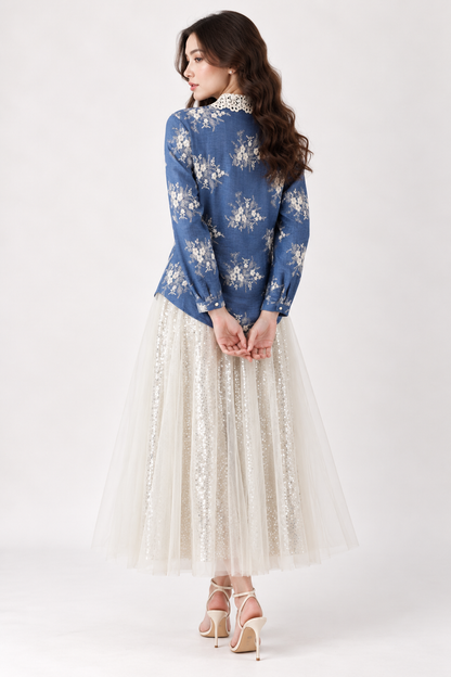 SOMERSET BAY - Lace-Collar Embroidered Blouse