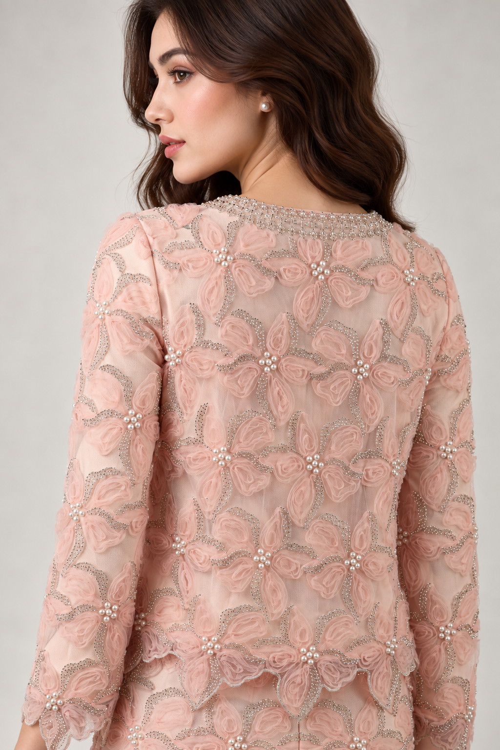 SOMERSET BAY - Pearl-Embellished Lace Cardigan