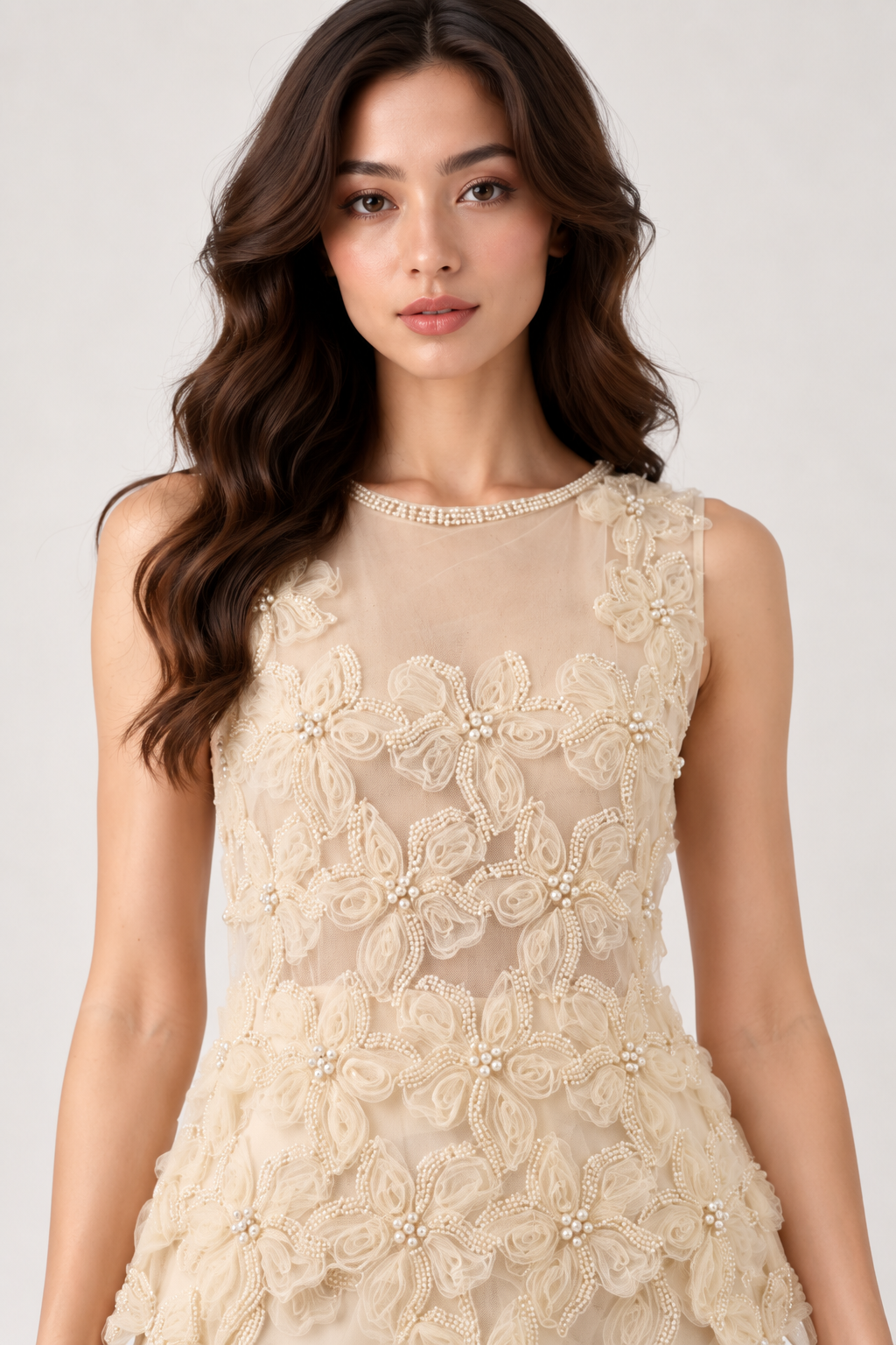 SOMERSET BAY - 3D Rosette Sleeveless Beaded Top