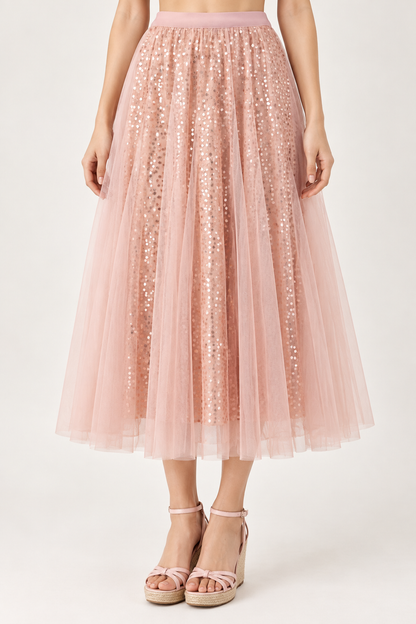 SOMERSET BAY - Sequin Tulle Midi Skirt