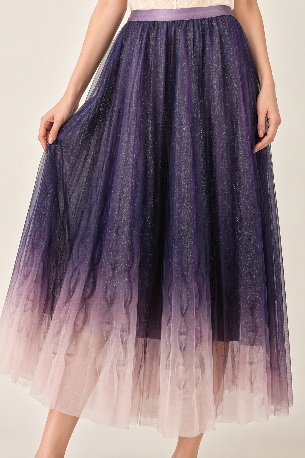 SOMERSET BAY - Amethyst Ombré Tulle Maxi Skirt