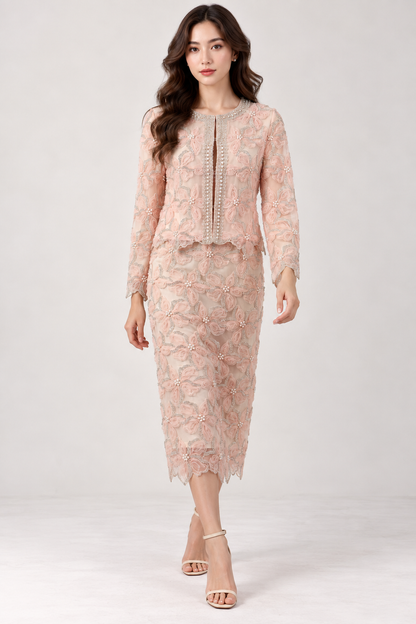 SOMERSET BAY - Pearl-Embellished Lace Cardigan