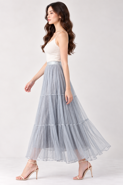 SOMERSET BAY - Ribbon-Trim Tulle Maxi Skirt