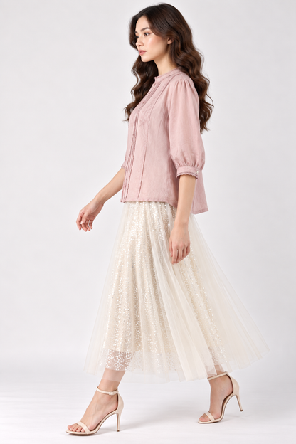 SOMERSET BAY - Embroidered Victorian-Style Top