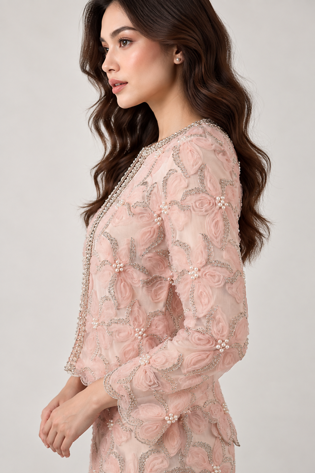 SOMERSET BAY - Pearl-Embellished Lace Cardigan
