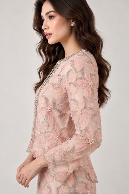 SOMERSET BAY - Pearl-Embellished Lace Cardigan
