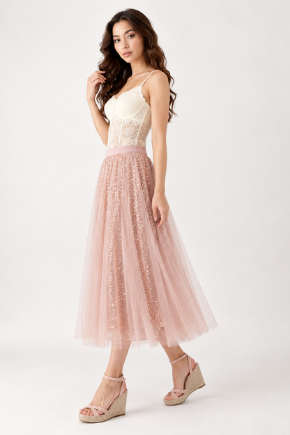 SOMERSET BAY - Sequin Tulle Midi Skirt