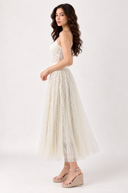 SOMERSET BAY - Sequin Tulle Midi Skirt