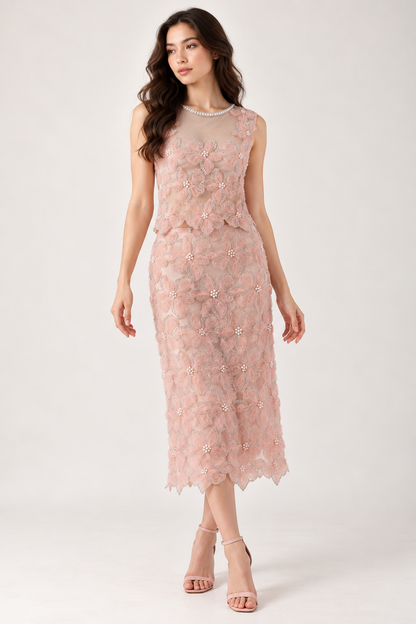 SOMERSET BAY - 3D Rosette Sleeveless Beaded Top